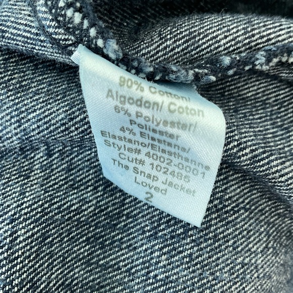 Current/Elliott The Snap Jacket Loved Wash Stretch Denim Size 2 Festival Chic - Picture 6 of 6